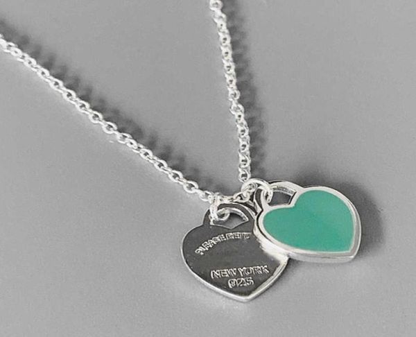 s925 original classic pop enamel exclusive blue pink red double heart pendant ladies fashion necklace jewelry h09188083328, Silver
s925 original classic pop enamel exclusive blue pink red double heart pendant ladies fashion necklace jewelry h09188083328, Silver