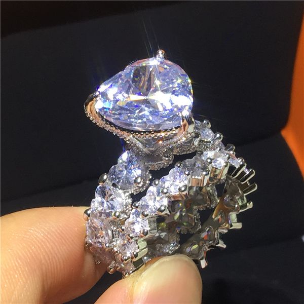 handmade real 925 sterling silver ring set heart cut 8ct aaaaa cz engagement wedding band rings for women men party jewelry, Slivery;golden
handmade real 925 sterling silver ring set heart cut 8ct aaaaa cz engagement wedding band rings for women men party jewelry, Slivery;golden