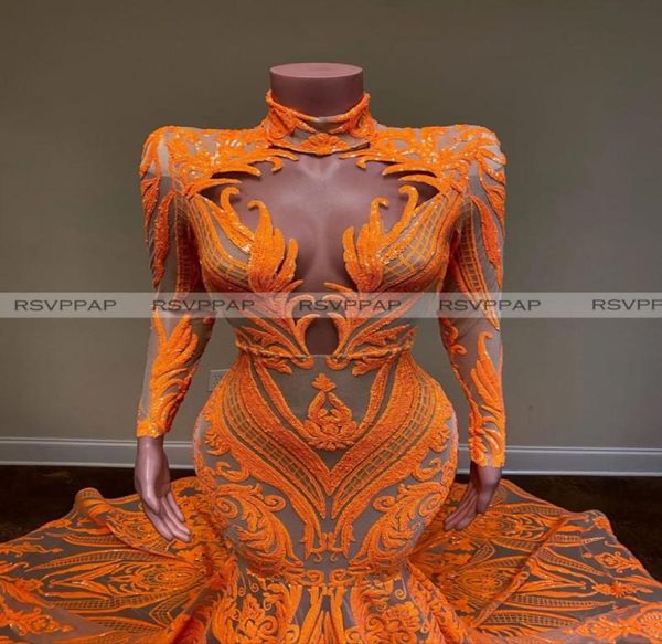 sparkly orange long prom dresses high neck sleeve high neck african women black girls mermaid sequin prom gowns6941633 
sparkly orange long prom dresses high neck sleeve high neck african women black girls mermaid sequin prom gowns6941633