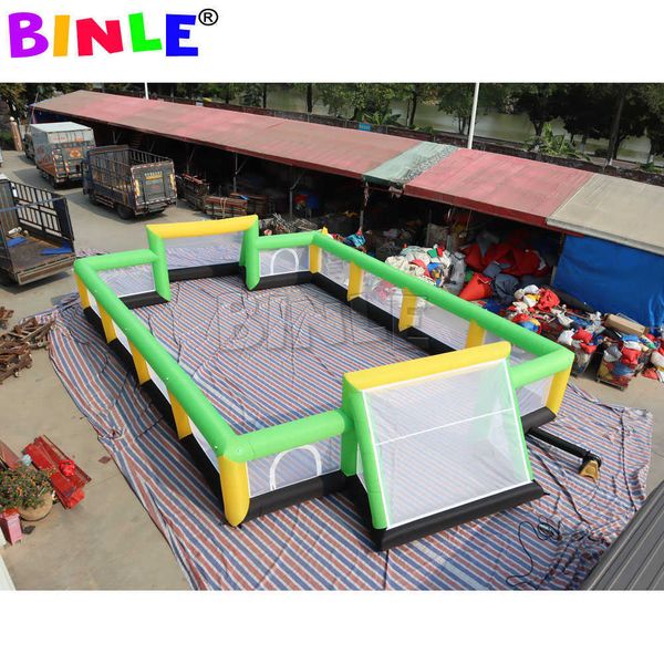 Image of Oxford Inflatable Football Pitch With Fence Bumper Ball Inflatable Football Court Arena Large Soccer Field For Sports Activities