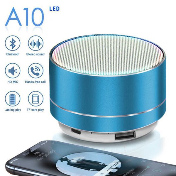 Image of Cell Phone Speakers A10 Wireless Bluetooth Speaker Small Steel Cannon Subwoofer Portable Mini Gift Card Bluetooth Audio PC Notebook Outdoors Speaker Z0522