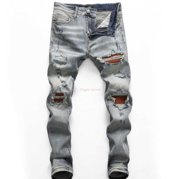 mens jeans designer clothing amires denim pants amies made old heavy work washed patches torn holes cat whiskers personality trend youth fas, Blue
mens jeans designer clothing amires denim pants amies made old heavy work washed patches torn holes cat whiskers personality trend youth fas, Blue
