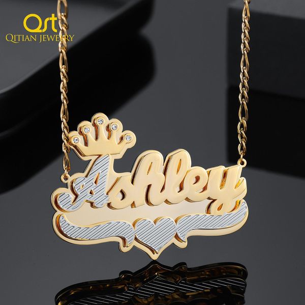 necklaces crown custom letter name necklace personalized two tone double layer names necklaces gold plated stainless steel pendant women, Silver
necklaces crown custom letter name necklace personalized two tone double layer names necklaces gold plated stainless steel pendant women, Silver
