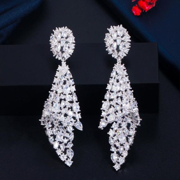 knot cwwzircons geometric shiny white cubic zirconia long drop luxury designer earrings for wedding brides jewelry accessories cz767, Silver
knot cwwzircons geometric shiny white cubic zirconia long drop luxury designer earrings for wedding brides jewelry accessories cz767, Silver