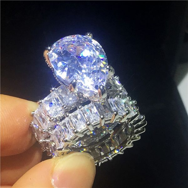 vintage real 925 sterling silver ring sets water drop 8ct aaaaa cz engagement wedding band rings for women men party jewelry, Slivery;golden
vintage real 925 sterling silver ring sets water drop 8ct aaaaa cz engagement wedding band rings for women men party jewelry, Slivery;golden