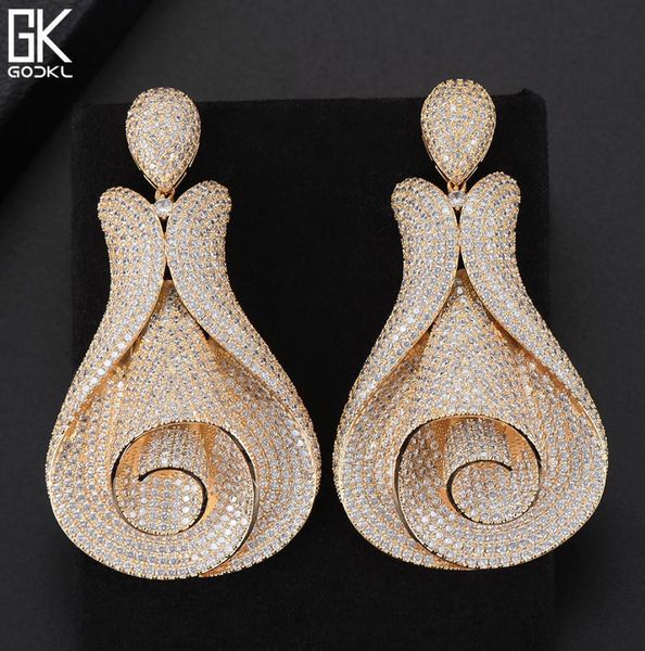 godki luxury flower statement big dangle earring for women wedding cubic zircon cz indian gold bridal earrings fashion jewelry j195916031, Golden;silver
godki luxury flower statement big dangle earring for women wedding cubic zircon cz indian gold bridal earrings fashion jewelry j195916031, Golden;silver