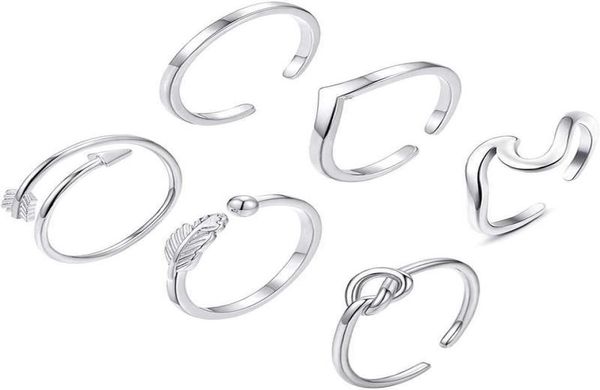 6pcs arrow knot wave rings for women adjustable stackable thumb open rings set summer vacation jewelry x07152841283, Slivery;golden
6pcs arrow knot wave rings for women adjustable stackable thumb open rings set summer vacation jewelry x07152841283, Slivery;golden