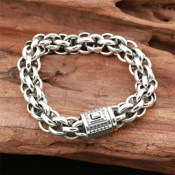 bangle luxury jewelry s925 sterling silver thai silver bracelet vintage hand braided men's chain domineering gifts for boyfriend, Black
bangle luxury jewelry s925 sterling silver thai silver bracelet vintage hand braided men's chain domineering gifts for boyfriend, Black