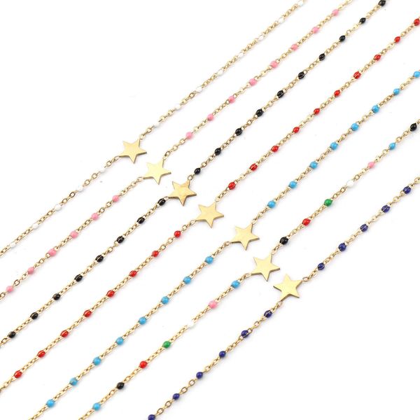 anklets new stainless steel anklet star gold color enamel multicolor on foot ankle bracelets women leg link chain jewelry 23cm 1 piece g2205, Red;blue
anklets new stainless steel anklet star gold color enamel multicolor on foot ankle bracelets women leg link chain jewelry 23cm 1 piece g2205, Red;blue