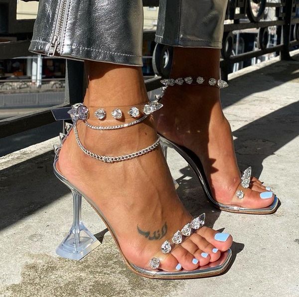 women new sandals horseshoe heel glass crystal ankle lace genuine transparent leather gladiator sandalias lady designer high heels, Black
women new sandals horseshoe heel glass crystal ankle lace genuine transparent leather gladiator sandalias lady designer high heels, Black