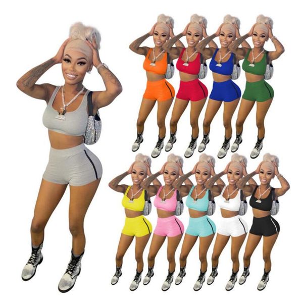 women tracksuits summer 2 pieces sports set sleeveless vest tank fitness shorts active jogging suits solid simple home outfits 7528 quality, Gray
women tracksuits summer 2 pieces sports set sleeveless vest tank fitness shorts active jogging suits solid simple home outfits 7528 quality, Gray