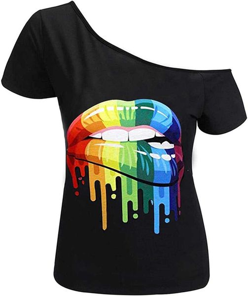 new women's t-shirt fashion short lips print causal off the shoulder plus size t-shirt womens shirts blouses woman clothes emoji t shi, White
new women's t-shirt fashion short lips print causal off the shoulder plus size t-shirt womens shirts blouses woman clothes emoji t shi, White