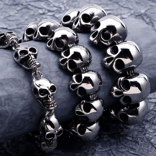 bangle punk goth 20/22/23cm long skull man bracelet in stainless steel mens skeleton jewellery friendship bracelets male, Black
bangle punk goth 20/22/23cm long skull man bracelet in stainless steel mens skeleton jewellery friendship bracelets male, Black