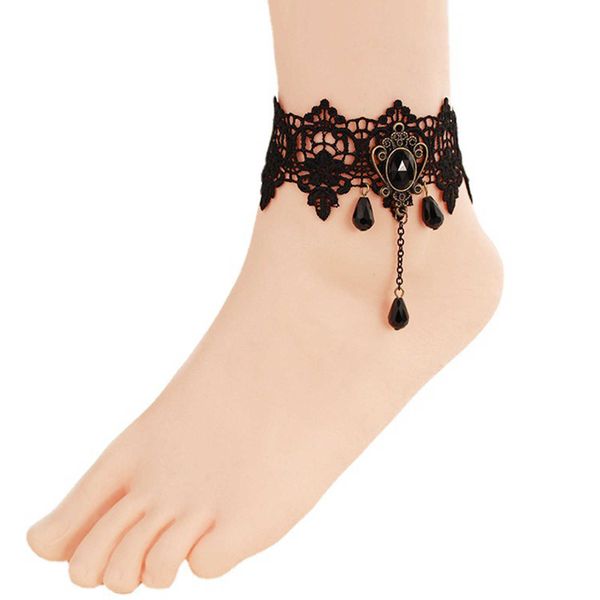 anklets 1pcs fashion lace gothic anklet black start tassel drop anklet for women accessories gothic jewelry lady party foot jewelry gift g22, Red;blue
anklets 1pcs fashion lace gothic anklet black start tassel drop anklet for women accessories gothic jewelry lady party foot jewelry gift g22, Red;blue