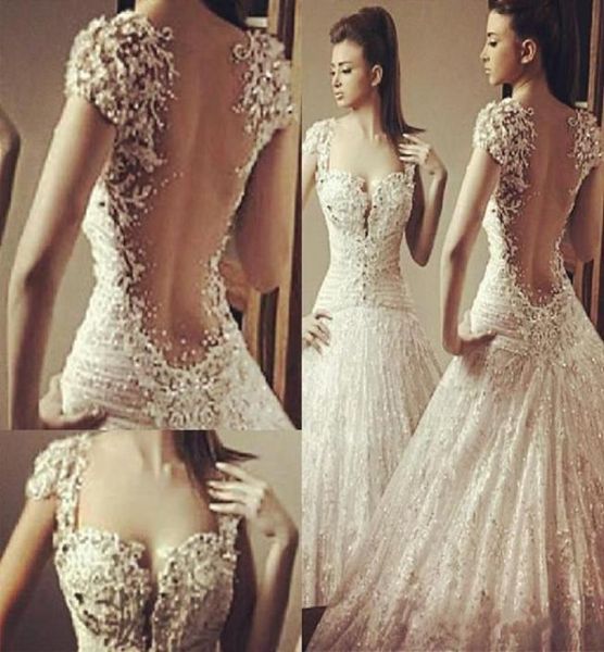 2019 new gorgeous sheer backless beads wedding dresses rami salamoun pleats plunging neck court train tulle applique aline bridal6469261, White
2019 new gorgeous sheer backless beads wedding dresses rami salamoun pleats plunging neck court train tulle applique aline bridal6469261, White