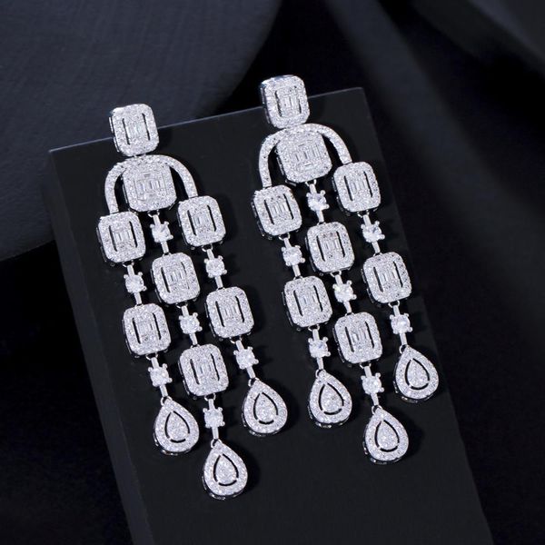 knot threegraces luxury cubic zirconia long tassel geometric drop chandelier earrings for brides wedding anniversary jewelry er708, Silver
knot threegraces luxury cubic zirconia long tassel geometric drop chandelier earrings for brides wedding anniversary jewelry er708, Silver