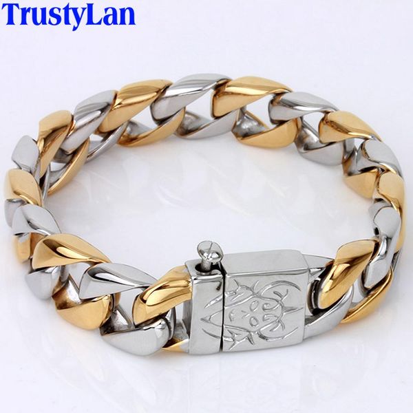 bangle 16mm wide gold color stainless steel curb chain man bracelet male skull head bikers jewelry friendship mens bracelets bangles, Black
bangle 16mm wide gold color stainless steel curb chain man bracelet male skull head bikers jewelry friendship mens bracelets bangles, Black