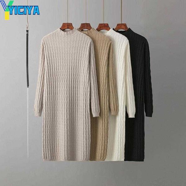 yiciya casual dresses knitted women midi vestidos tejidos de malha autumn winter style with belt mid-length loose collar solid sweater dress, Black;gray
yiciya casual dresses knitted women midi vestidos tejidos de malha autumn winter style with belt mid-length loose collar solid sweater dress, Black;gray