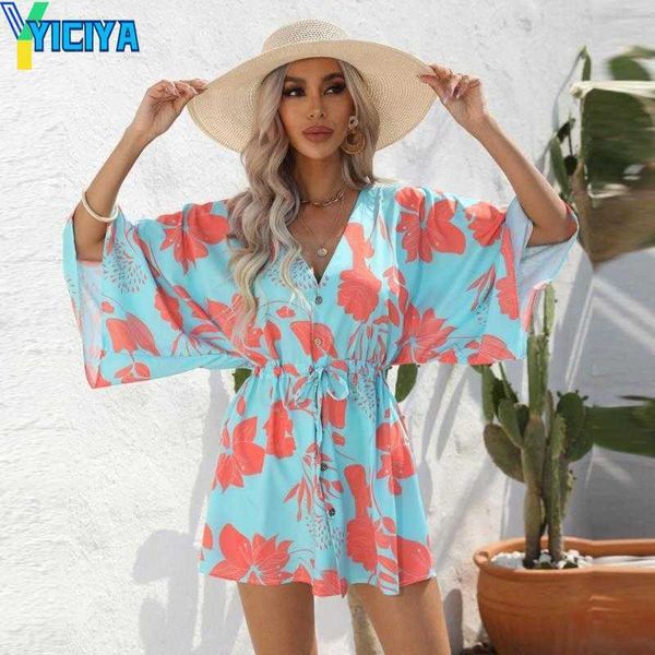 yiciya casual dresses 2023 women v neck summer leaf print short sleeve dress single breasted drawstring loose, Black;gray
yiciya casual dresses 2023 women v neck summer leaf print short sleeve dress single breasted drawstring loose, Black;gray