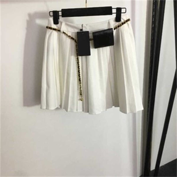 skirt for women summer dress gold chain waist bag pleated half high waist slim pleated short skirts with safety pant linings 3 colors design, Black
skirt for women summer dress gold chain waist bag pleated half high waist slim pleated short skirts with safety pant linings 3 colors design, Black