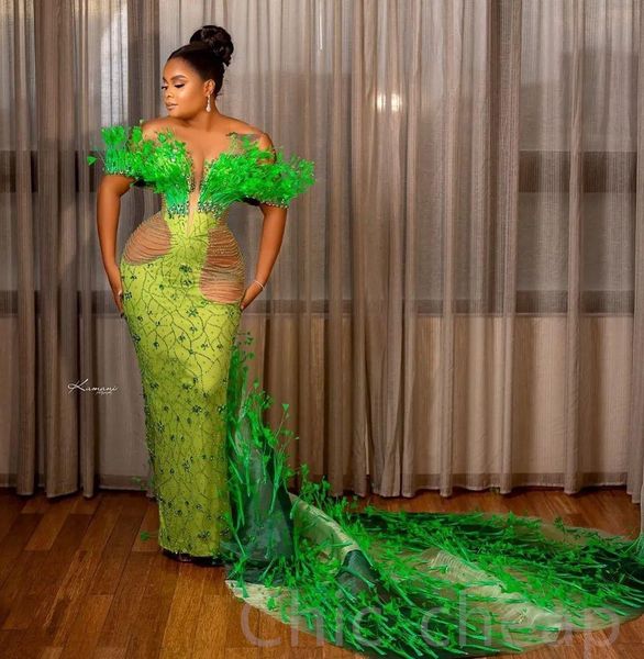 2023 amvca aso ebi green mermaid prom dress beaded crystals feather evening formal party second reception birthday engagement gowns dress ro, Black
2023 amvca aso ebi green mermaid prom dress beaded crystals feather evening formal party second reception birthday engagement gowns dress ro, Black