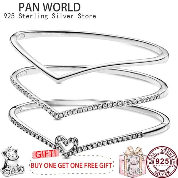 bangle 925 sterling silver shining love ing bone vshaped women's pan bracelet is suitable for the original pan charm jewelry, Black
bangle 925 sterling silver shining love ing bone vshaped women's pan bracelet is suitable for the original pan charm jewelry, Black