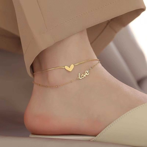 anklets stainless steel link chain multilayer layered anklet heart "love" on foot ankle bracelets for women leg chain jewelry 20cm, Red;blue
anklets stainless steel link chain multilayer layered anklet heart "love" on foot ankle bracelets for women leg chain jewelry 20cm, Red;blue