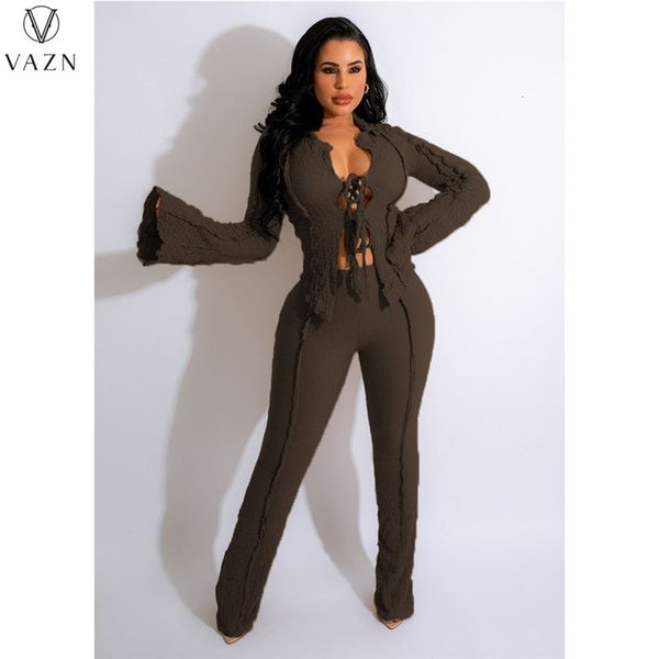 women s two piece pants vazn women street girl style sets long sleeve v neck elastic pure color lady set 230522, White
women s two piece pants vazn women street girl style sets long sleeve v neck elastic pure color lady set 230522, White