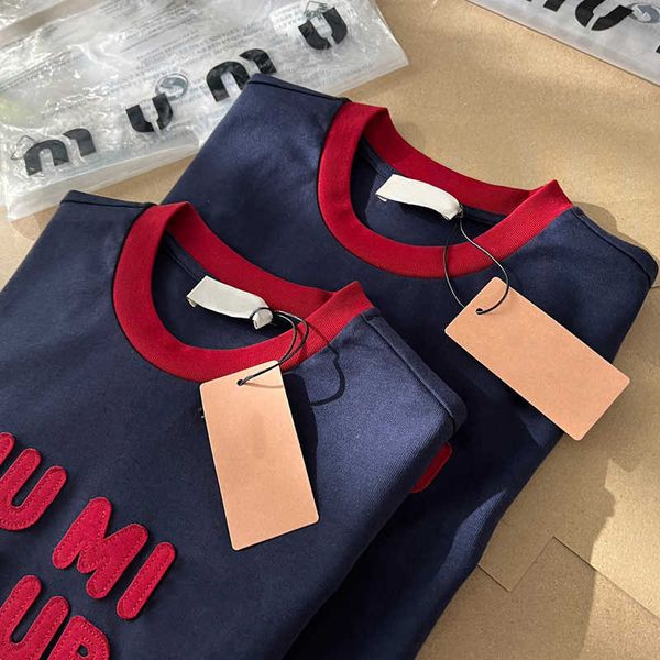 miu t shirt designer women's stitching cotton embroidery letters round neck short tshirts fashion tee summer ladies clothes, White
miu t shirt designer women's stitching cotton embroidery letters round neck short tshirts fashion tee summer ladies clothes, White