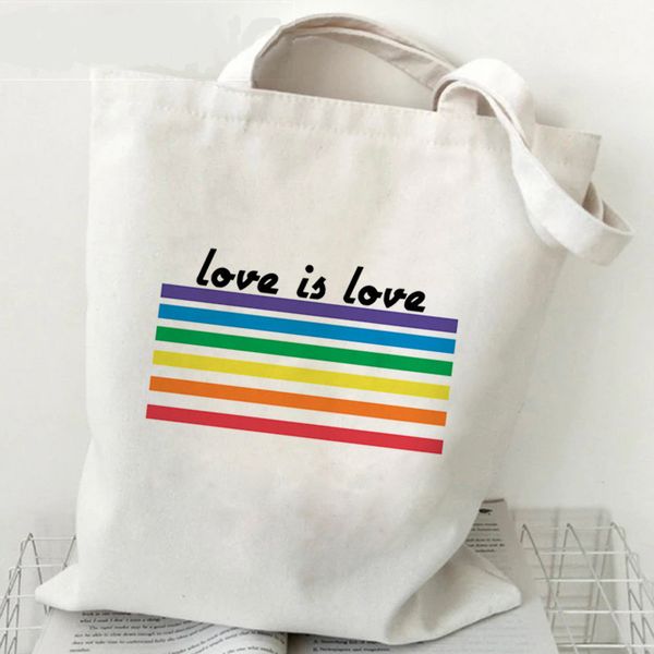 lgbt love is lovs rainbow printing canvas bag single-shoulder bag student casual tote shopping bag
lgbt love is lovs rainbow printing canvas bag single-shoulder bag student casual tote shopping bag