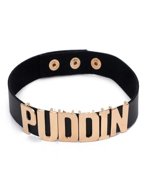 2017 puddin choker necklace women fashion halloween cosplay black white leather torques collar necklaces letter jewelry3266486, Golden;silver
2017 puddin choker necklace women fashion halloween cosplay black white leather torques collar necklaces letter jewelry3266486, Golden;silver