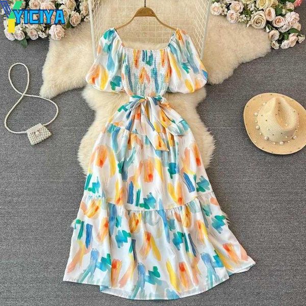 yiciya party dresses elegant floral print puff short sleeve pleated dress high waist lace-up a-line beach vacation women retro summer vestid, White;black
yiciya party dresses elegant floral print puff short sleeve pleated dress high waist lace-up a-line beach vacation women retro summer vestid, White;black