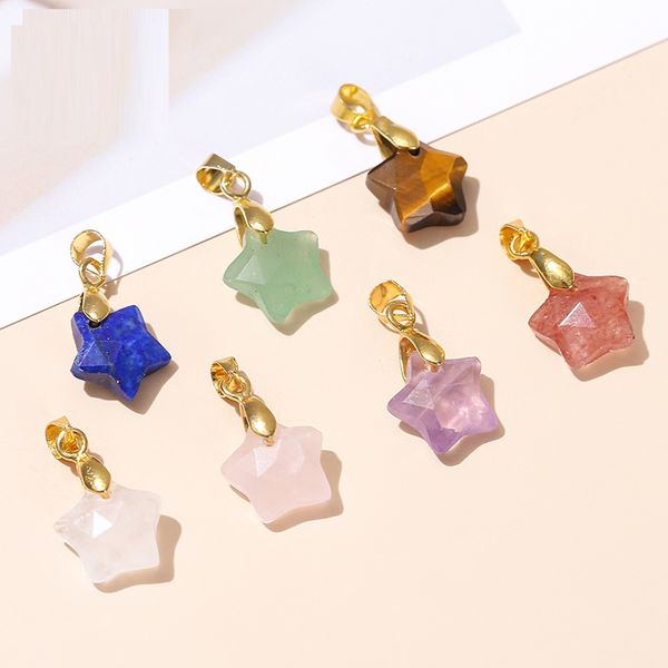 fashion 10mm star shaped rose quartz powder pink green amethyst crystal pendant gold chain necklace women jewelry, Silver
fashion 10mm star shaped rose quartz powder pink green amethyst crystal pendant gold chain necklace women jewelry, Silver