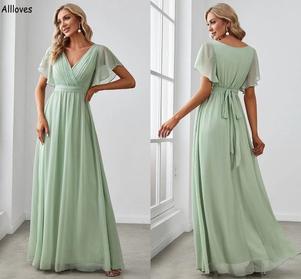 sage chiffon a line bridesmaid dresses summer v neck flare sleeves floor length maid of honor gowns plus size pleated wedding guest party dr, White;pink
sage chiffon a line bridesmaid dresses summer v neck flare sleeves floor length maid of honor gowns plus size pleated wedding guest party dr, White;pink