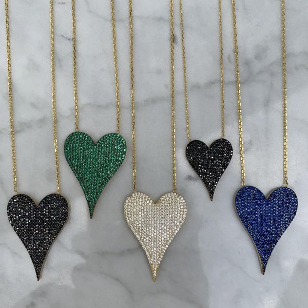 necklaces 2021 classic fashion women girl jewelry micro pave colorful cz white red blue green zirconia big heart necklace, Silver
necklaces 2021 classic fashion women girl jewelry micro pave colorful cz white red blue green zirconia big heart necklace, Silver