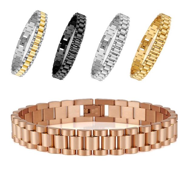bangle 15mm hiphop gold color watchband president bracelet bangles for men women stainless steel luxury strap chain bracelet jewelry, Black
bangle 15mm hiphop gold color watchband president bracelet bangles for men women stainless steel luxury strap chain bracelet jewelry, Black