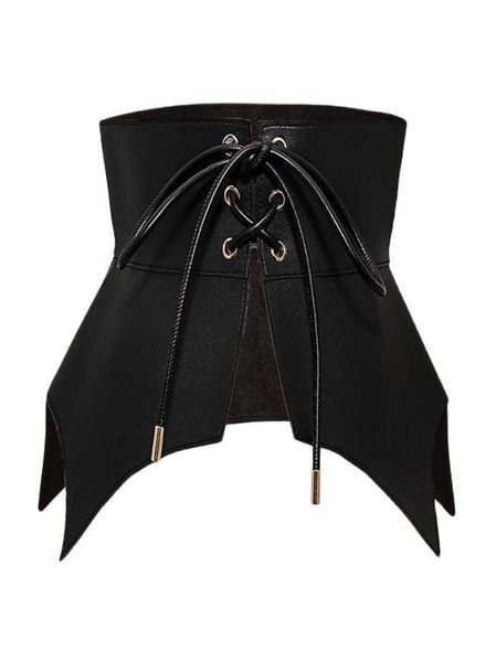 black irregular leather long wide belt punk style women fashion autumn winter lace up pu waistband corset belts 2205099322536, Black;brown
black irregular leather long wide belt punk style women fashion autumn winter lace up pu waistband corset belts 2205099322536, Black;brown