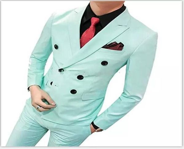 new latest design double breasted mint wedding groom tuxedos peak lapel groomsmen men suits prom blazer jacketpantstie 0249986554, Black;gray
new latest design double breasted mint wedding groom tuxedos peak lapel groomsmen men suits prom blazer jacketpantstie 0249986554, Black;gray