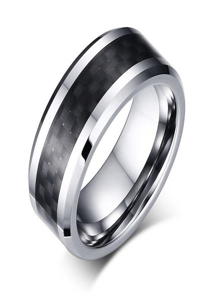 8mm tungsten steel wedding band mens womens tungsten ring with black carbon fiber inlay engraving1103611, Silver
8mm tungsten steel wedding band mens womens tungsten ring with black carbon fiber inlay engraving1103611, Silver