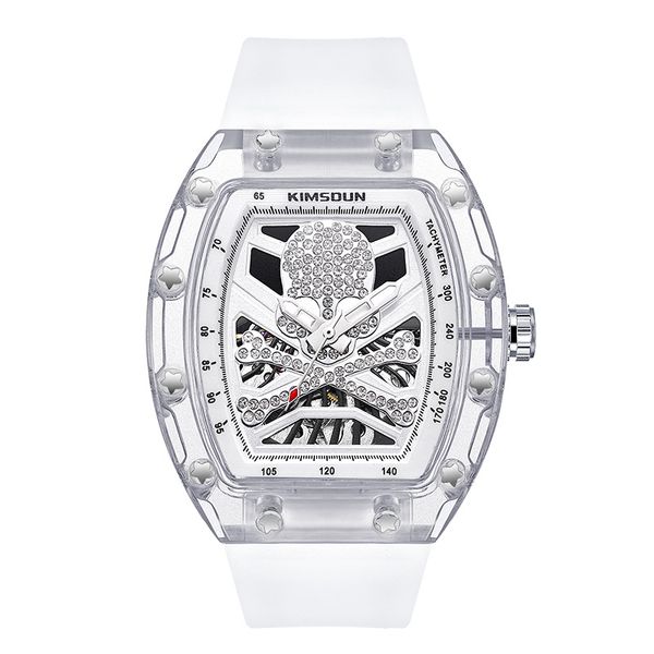 men's automatic mechanical watch japan west iron city movement natural rubber watchband stainless steel watchcase skeleton face, Slivery;black
men's automatic mechanical watch japan west iron city movement natural rubber watchband stainless steel watchcase skeleton face, Slivery;black