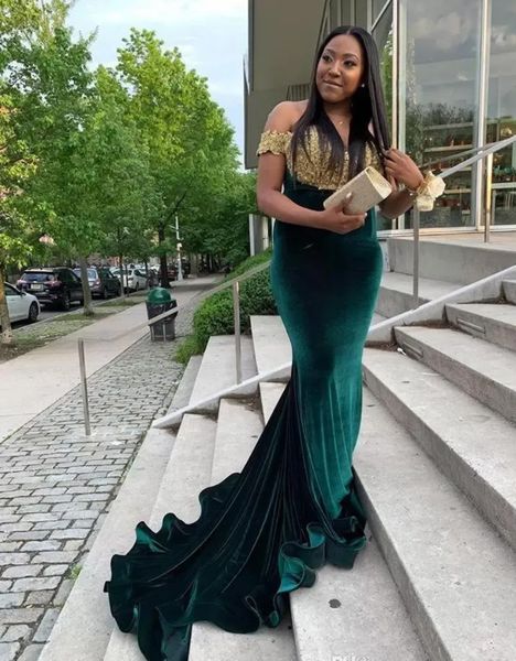 velvet mermaid evening dresses formal prom party gown off-shoulder floor-length sweep train applique beaded long backless plus size custom, Black
velvet mermaid evening dresses formal prom party gown off-shoulder floor-length sweep train applique beaded long backless plus size custom, Black