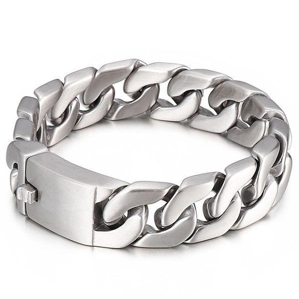 bangle 17mm fashion silver color cuban link bangle 316l stainless steel heavy curb chain bracelet male jewelry gift for men, Black
bangle 17mm fashion silver color cuban link bangle 316l stainless steel heavy curb chain bracelet male jewelry gift for men, Black