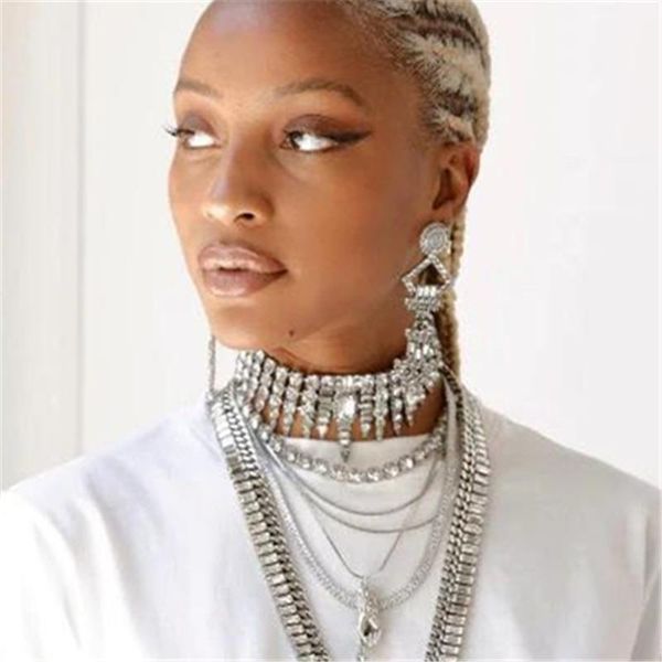 necklaces ins fashion crystal pendant necklace clavicle chain ladies punk hip hop shiny zircon choker exquisite holiday jewelry gift, Silver
necklaces ins fashion crystal pendant necklace clavicle chain ladies punk hip hop shiny zircon choker exquisite holiday jewelry gift, Silver