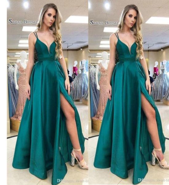 satin elegant ruched spaghetti split prom dresses sleeveless high end quality evening party dress s2101885, Black
satin elegant ruched spaghetti split prom dresses sleeveless high end quality evening party dress s2101885, Black