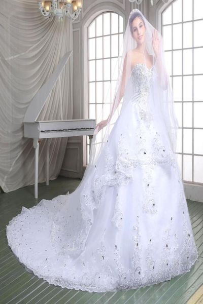 custom madeluxury crystal wedding dresses lace cathedral laceup back bridal gowns 2016 aline sweetheart appliques beaded garden 3214332, White
custom madeluxury crystal wedding dresses lace cathedral laceup back bridal gowns 2016 aline sweetheart appliques beaded garden 3214332, White