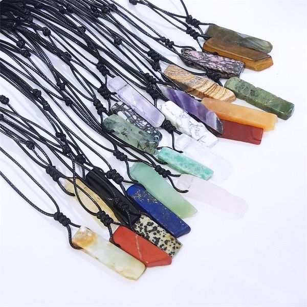 necklaces 12pcs black rope woven irregular agates strip stone pendant healing crystal quartz pillar necklace jewelry women men, Silver
necklaces 12pcs black rope woven irregular agates strip stone pendant healing crystal quartz pillar necklace jewelry women men, Silver