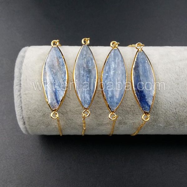 bangle wtb340 wholesale custom 24k gold trim natural blue kyanite connector bracelets oval fashion connector bracelets adjustable, Black
bangle wtb340 wholesale custom 24k gold trim natural blue kyanite connector bracelets oval fashion connector bracelets adjustable, Black