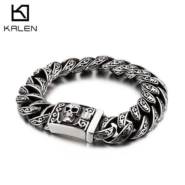 bangle kalen punk skull charm bracelet mens 22cm 21.5cm stainless steel mysterious symbol link chain armband boho homme jewelry 2019, Black
bangle kalen punk skull charm bracelet mens 22cm 21.5cm stainless steel mysterious symbol link chain armband boho homme jewelry 2019, Black