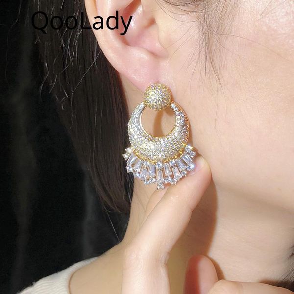 knot qoolady luxury european 18k gold color micro pave full cz stone large round dangle drop earrings for women gorgeous jewelry e179, Silver
knot qoolady luxury european 18k gold color micro pave full cz stone large round dangle drop earrings for women gorgeous jewelry e179, Silver