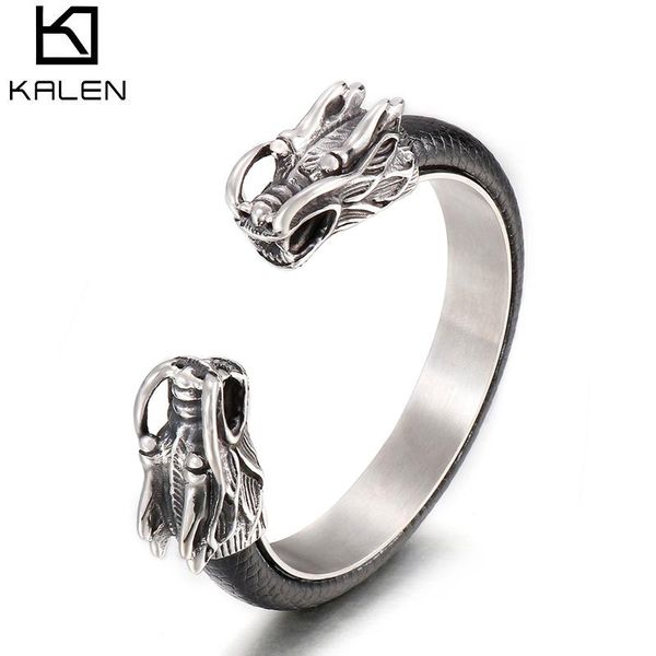 bangle 316l stainless steel dragon head cuff bangle wolf bracelet men leather elastic open boys hand bracelets mens jewellery 2021, Black
bangle 316l stainless steel dragon head cuff bangle wolf bracelet men leather elastic open boys hand bracelets mens jewellery 2021, Black